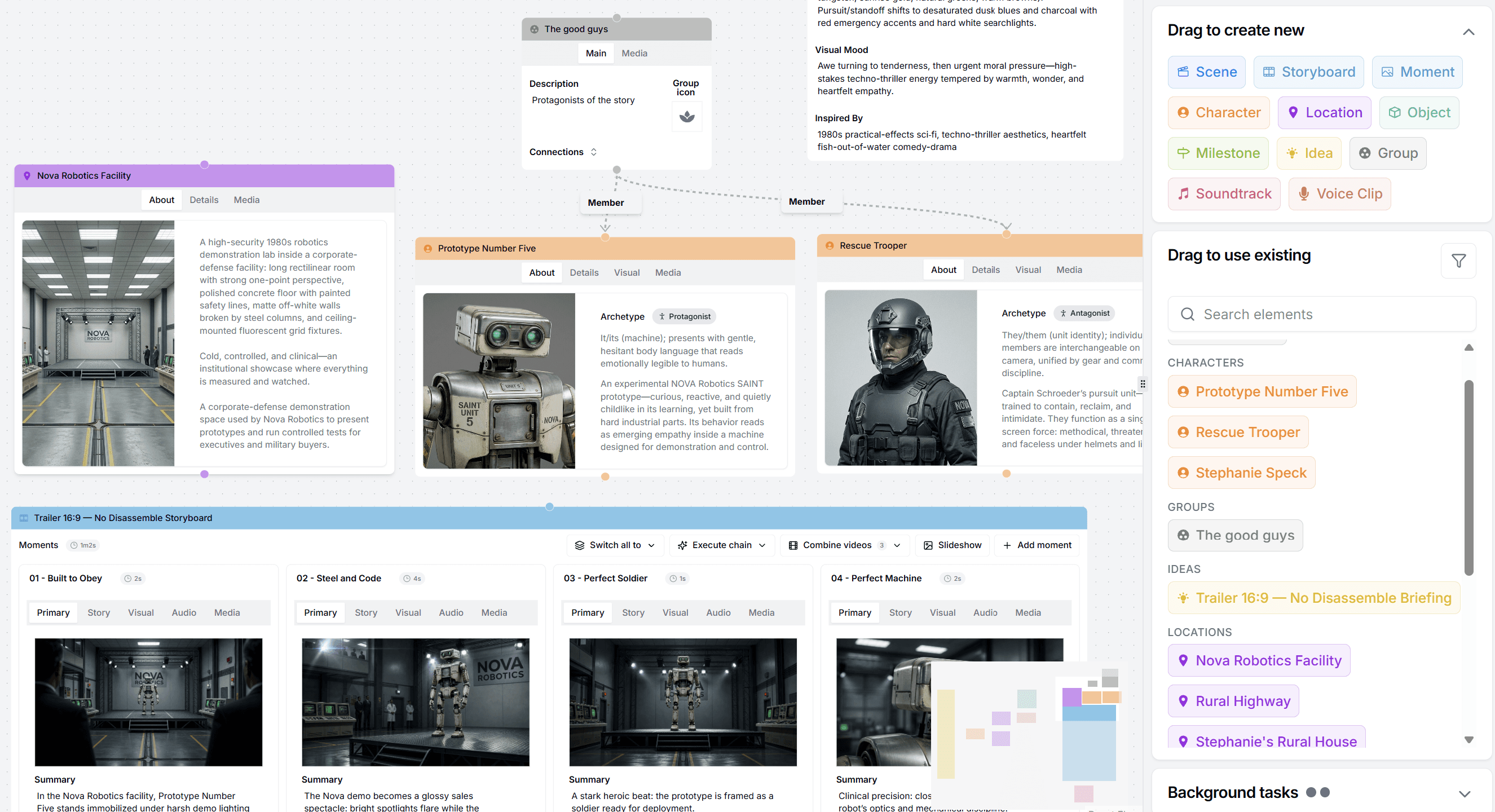 The LORY visual storytelling canvas